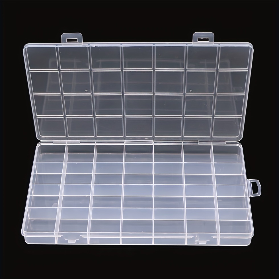 Rectangle Plastic Jewelry Box Compartment Storage Box Case - Temu