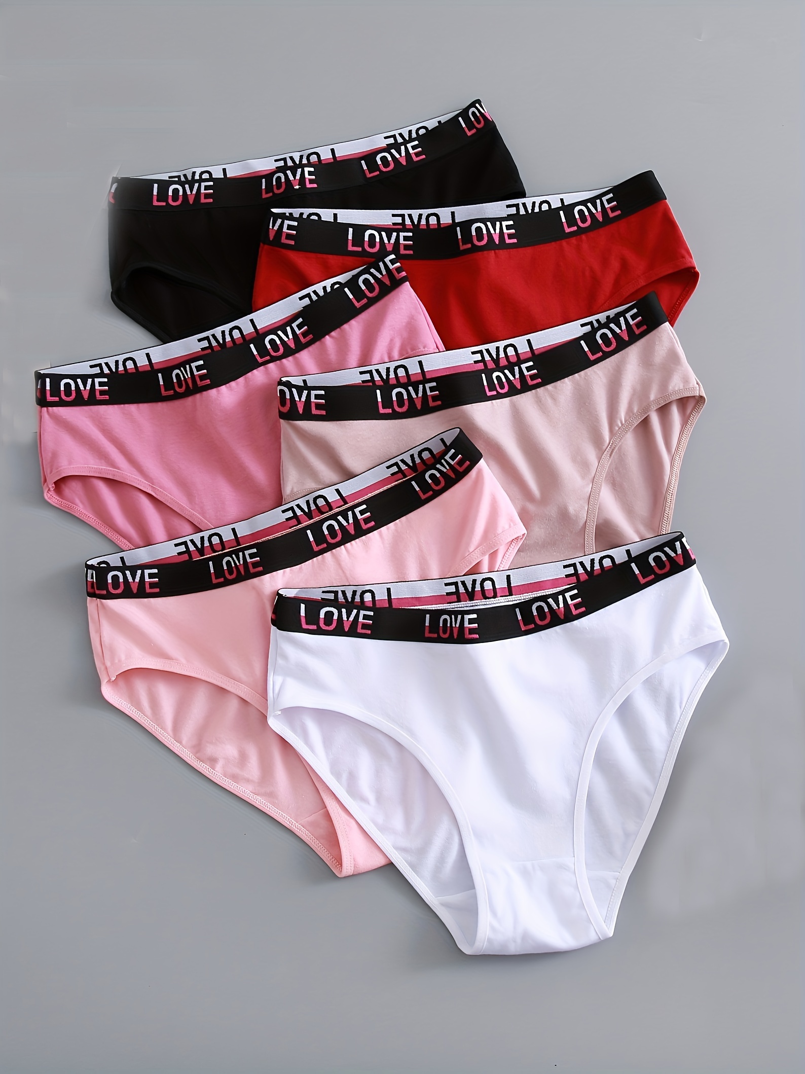 Plus Size Casual Panties Set Women's Plus Love Letter Tape - Temu