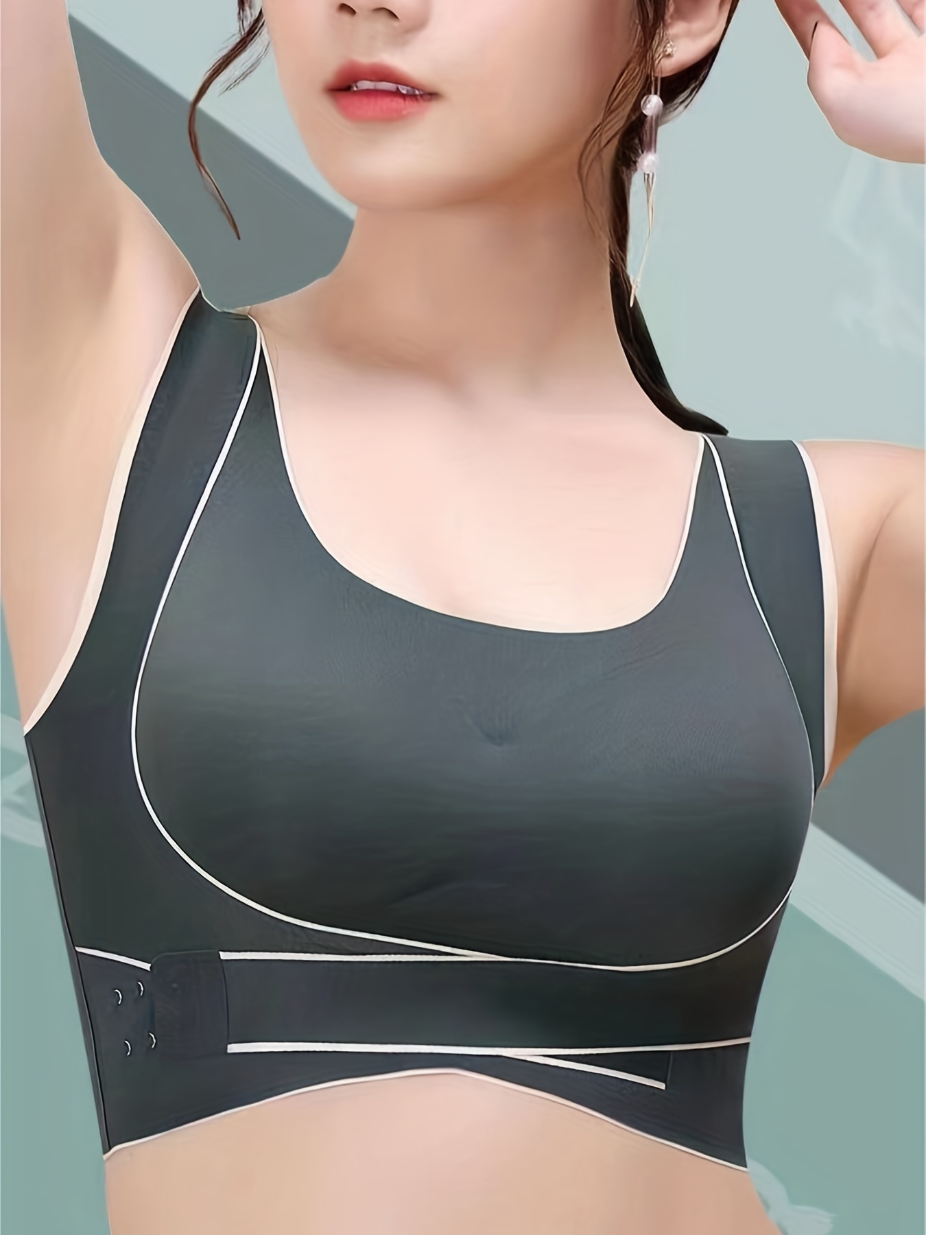Seamless Wireless Sports Bra, Comfy & Breathable Adjustable Running Workout  Tank Bra, Women's Lingerie & Underwear