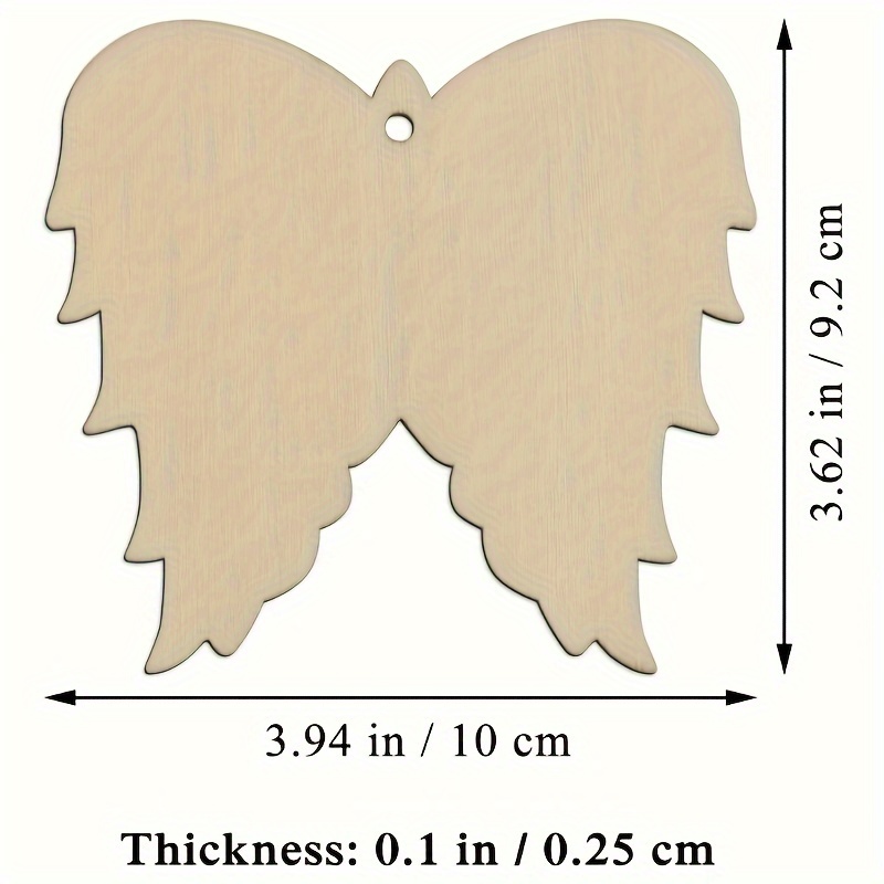 Angel Wings Wooden Diy Crafts Paper Cutting Wooden Products - Temu