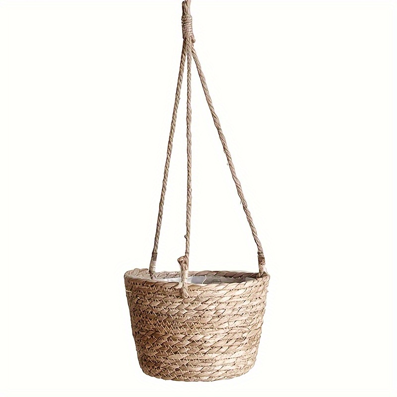 Hanging Planter Plant Storage Basket Garden Jute Rope Woven - Temu ...