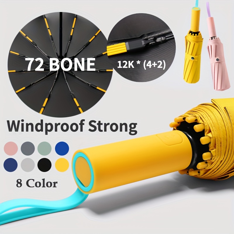 

Strong Windproof Automatic Umbrella For Men Women, Large Uv Protection Folding Umbrellas