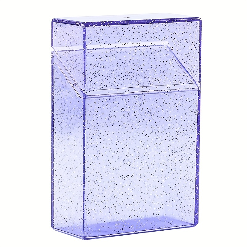 Shining Cigarette Case 20 Capacity Storage Box Clear Photo Postcard Holder