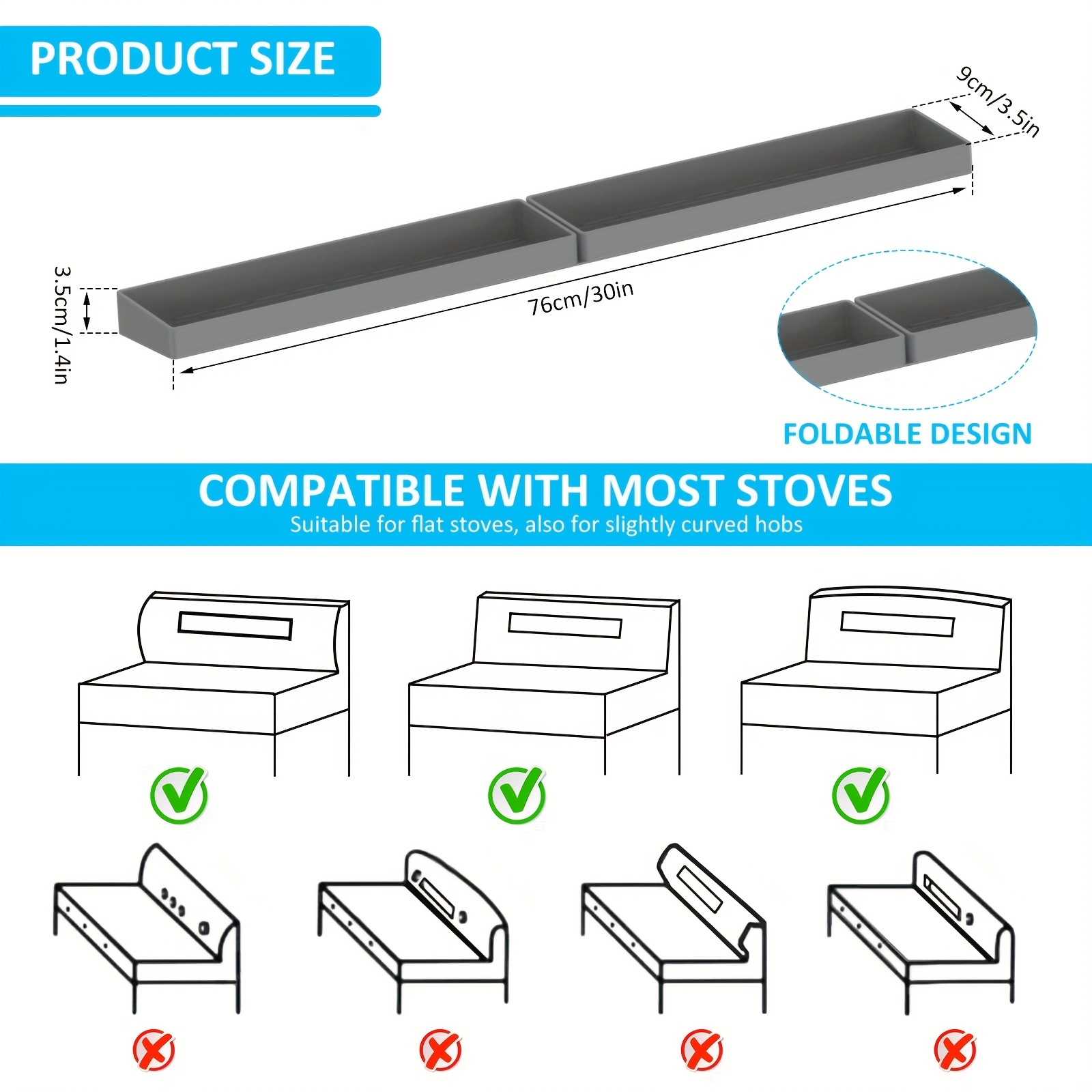 30 Inch Silicone Magnetic Stove Top Shelf, Kitchen Shelf Over Stove Spice  Rack Apartment Must Haves Kitchen Gadgets for Above Stovetop Seasoning