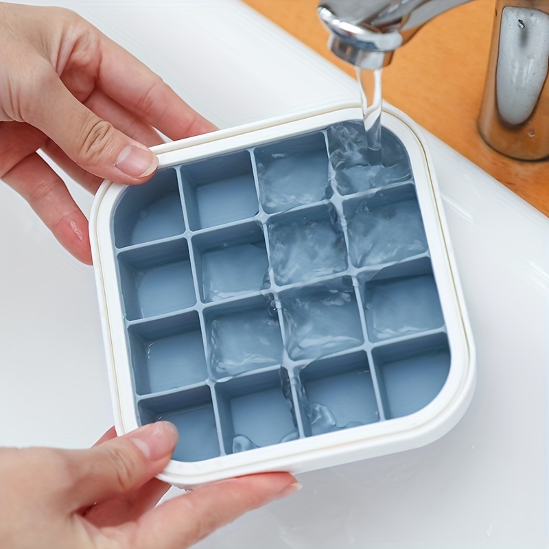 1pc Round Silicone Ice Cube Tray, Small Ice Block Mold, Blue