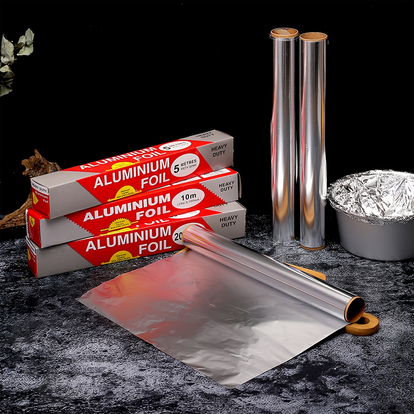  Long Non-Stick Aluminum Foil Wrap Liner, 65 Ft Heavy