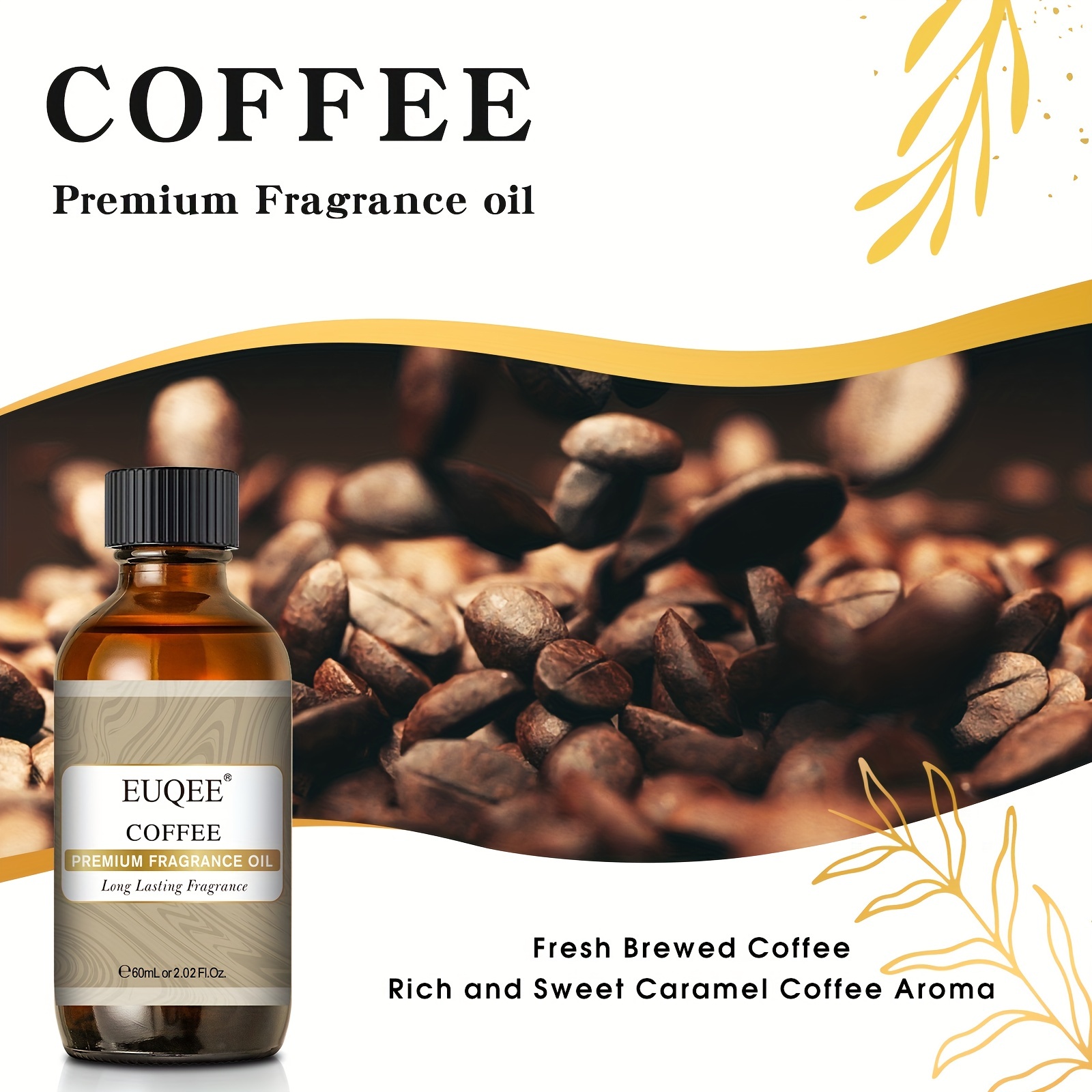1pc Coffee Fragrance Oils 60ml/2.02fl.oz For Perfume, Aromatherapy, Candle  Making Long Lasting Premium Fragrance Oils