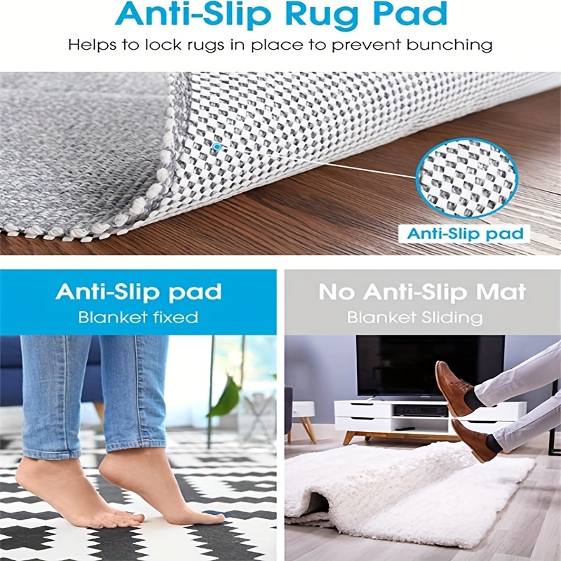 Non Slip Area Rug Pad Gripper - 3x5 Strong Grip Carpet Pad For Area Rugs And  Hardwood Floors, Provides Protection And Cushion Table Mat - Temu