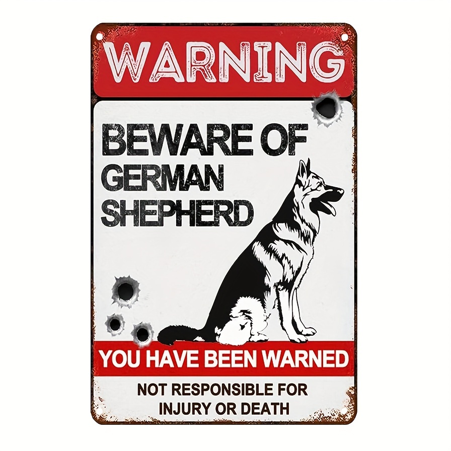 

1pc Beware Of German Shepherd Signs Vintage Warning Signs About Dog Activity Areas For Outdoor Fences Yards Forest Scenic Area Wall Decoration 7.9x11.9in Aluminum