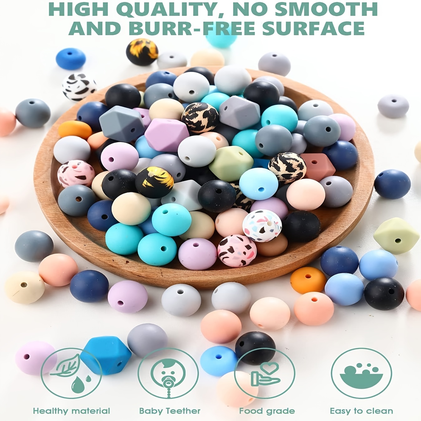 Food Grade Silicone Beads Wholesale Safe BPA Free Baby Teether