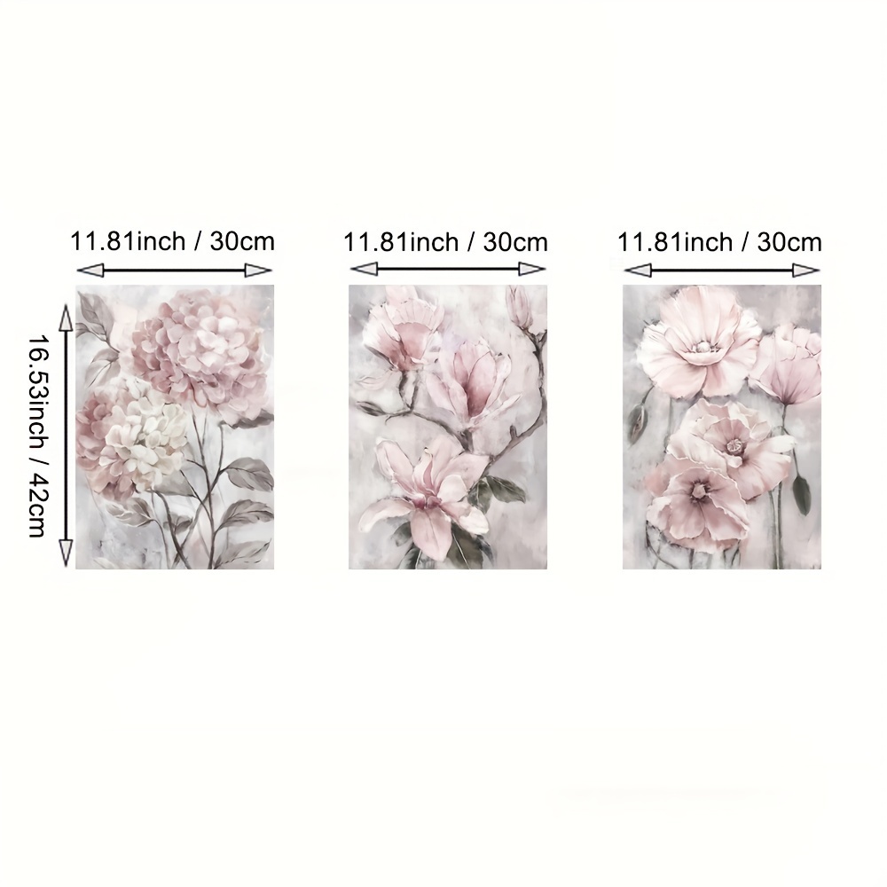 Romantic Flower Canvas Art Prints, Nature Floral Wall Painting