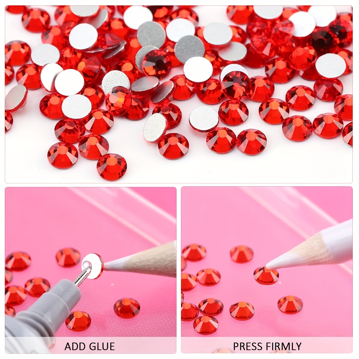 The Crafts Outlet Flatback Rhinestones, Round, 5mm, 5-pk (5X-144-pc) Red 2