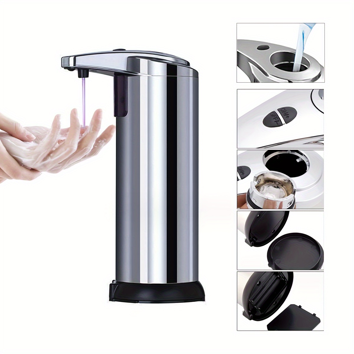 Automatic Soap Dispenser, Hands-free Wall Mounted Rechargeable Liquid Soap  Dispenser Non-touch Soap Dispenser Intelligent Electric Wall Mounted  Automatic Dishwashing Soap Dispenser For Bathroom, Kitchen, Commercial -  Temu