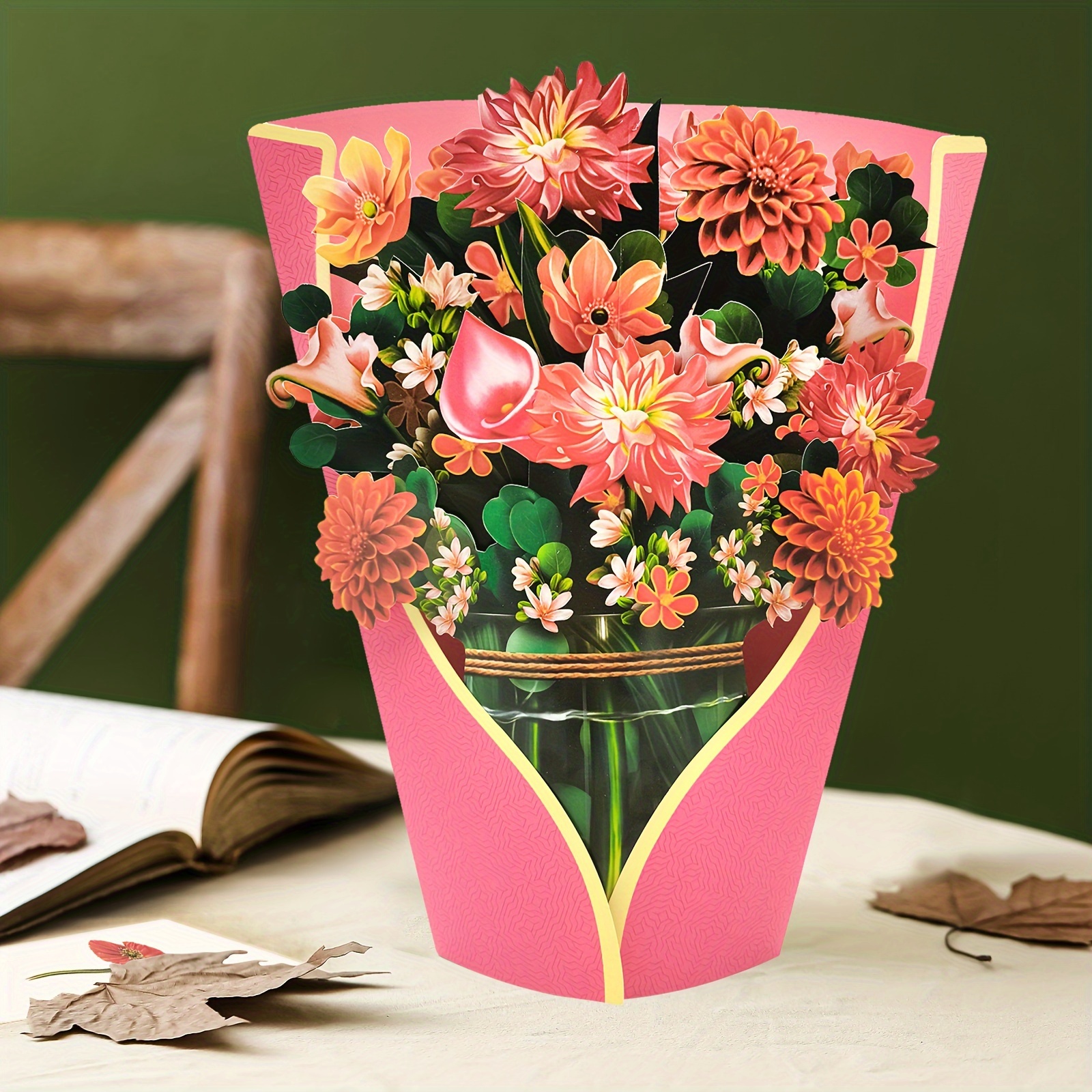 Fresh Cut Paper Pop Up Cards Forever Flower Bouquet 3D Popup Greeting Cards  Birthday Card Party Supplies