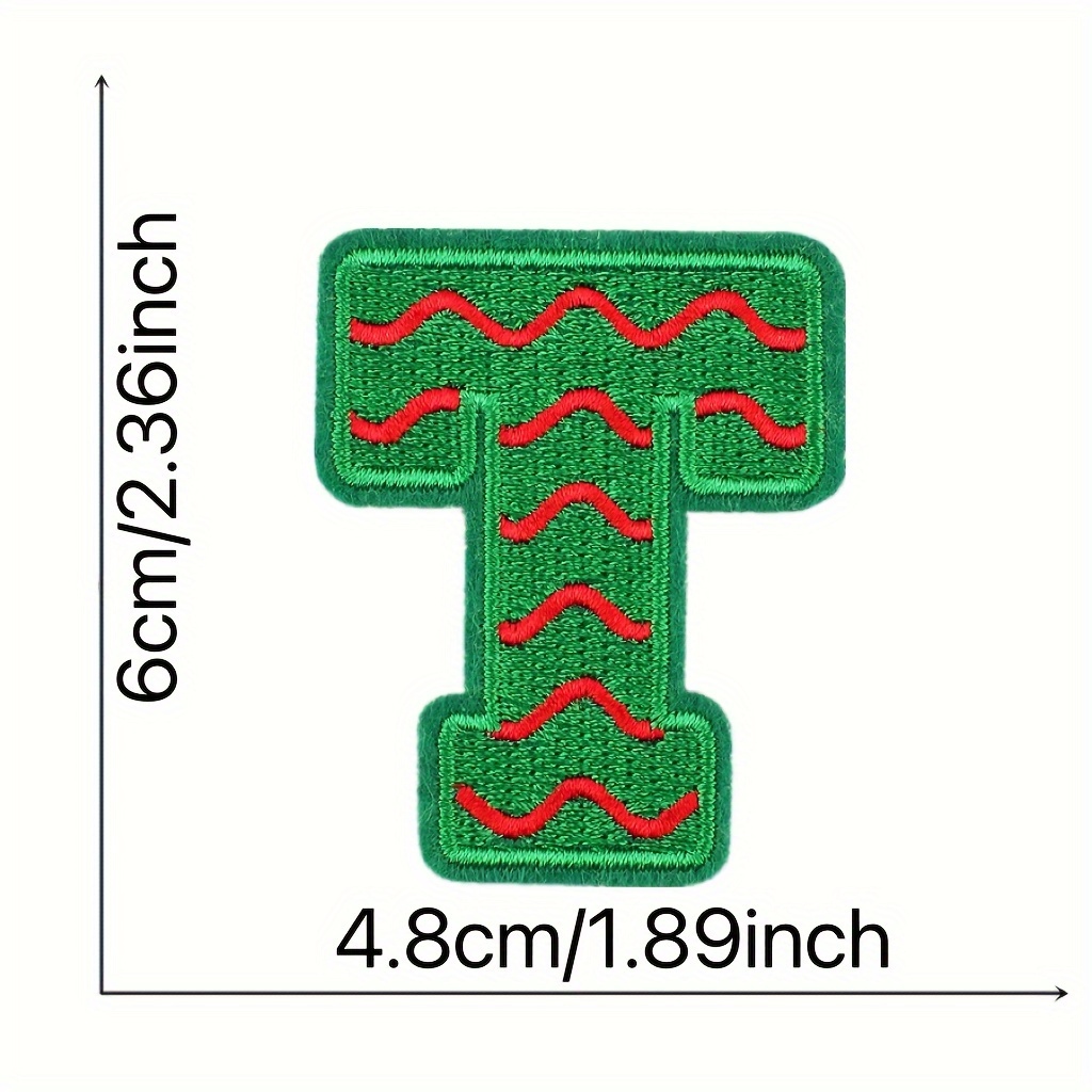 10/12 Weihnachtsaufnäher gestickter Aufnäher zum Aufbügeln auf Alphabet