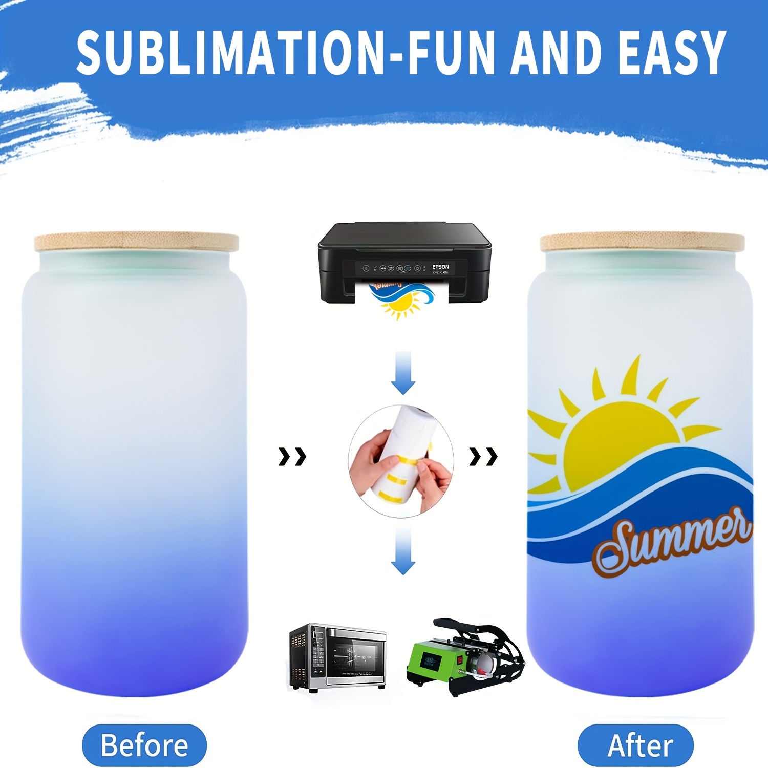Sublimation Glass Cups Colorful Sublimation Glass Cans With - Temu