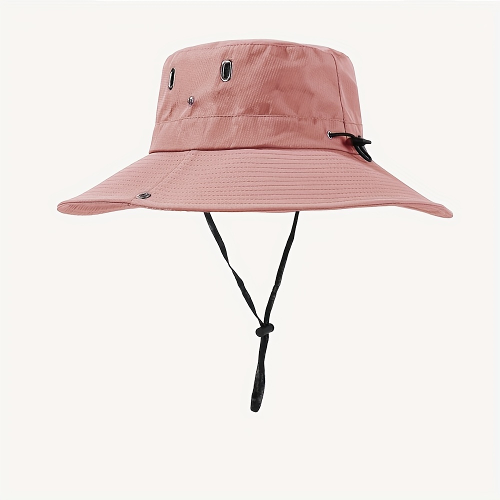 Fisherman Hat Men's Sun Hat Summer Outdoor Quick-drying Sunscreen Hat Fishing Breathable Sun Hat Women's face-covering Hat Pink F