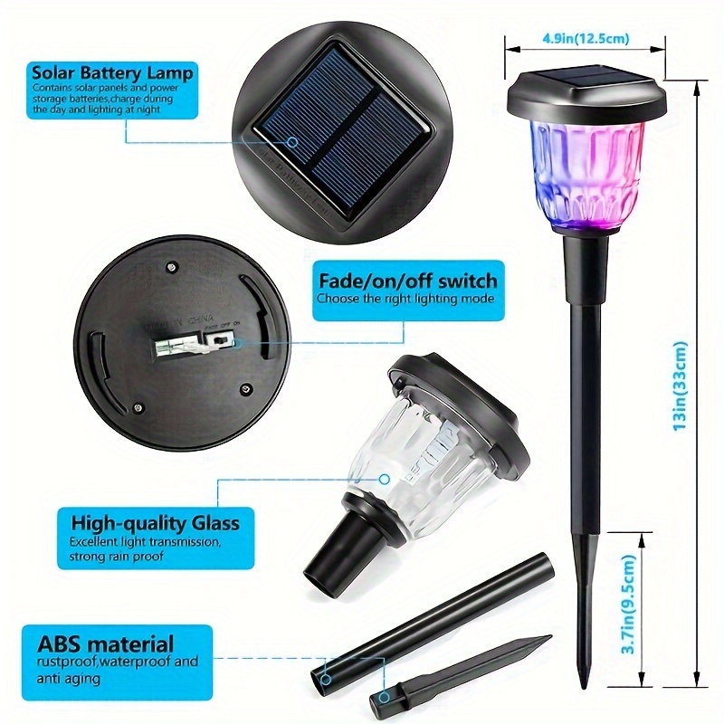 Solar garden lights with store on off switch