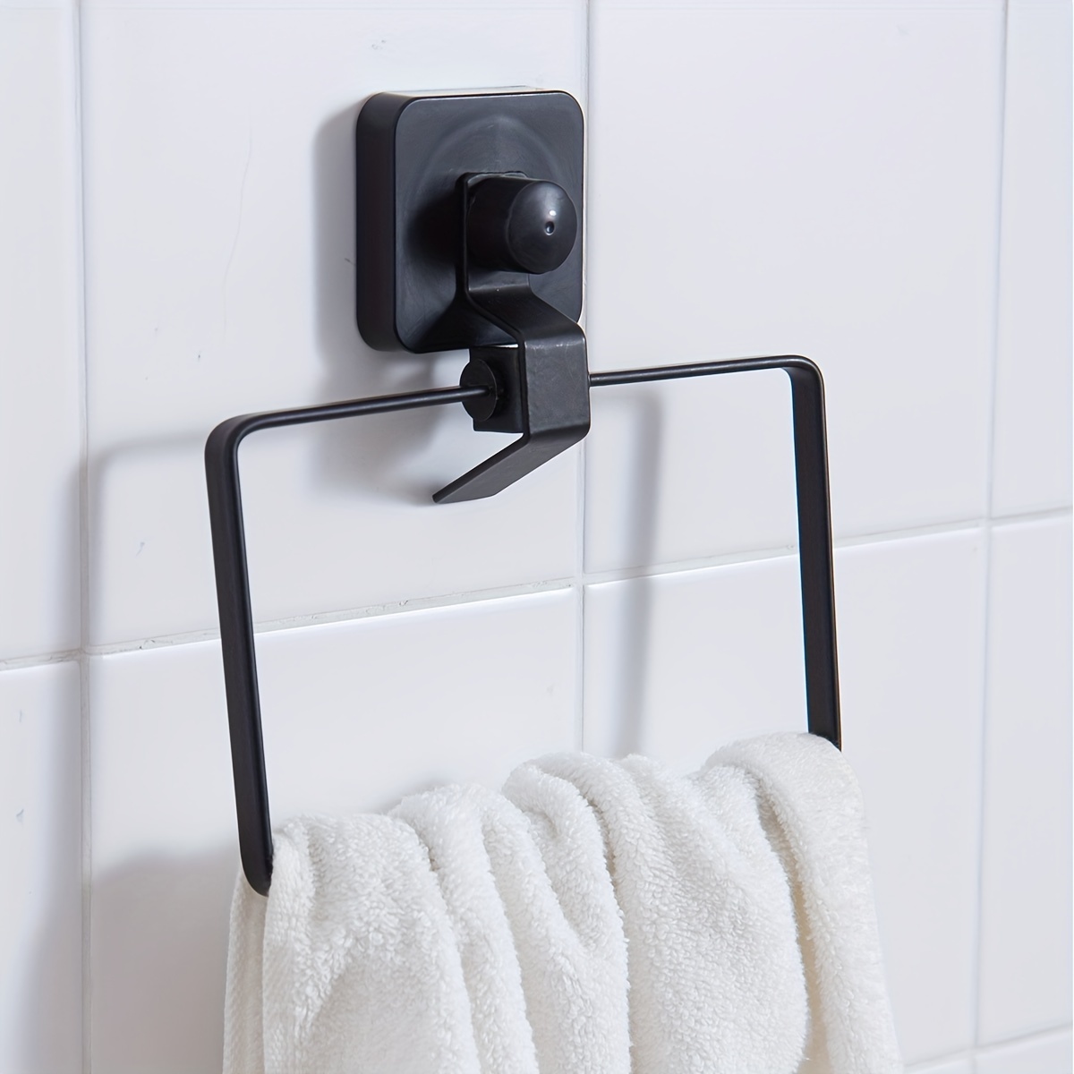 1pc Simple Towel Ring, Shower Towel Rack For Bathroom, Wall Mounted Towel  Holder, Hand Towel Hanger, Bathroom Accessories