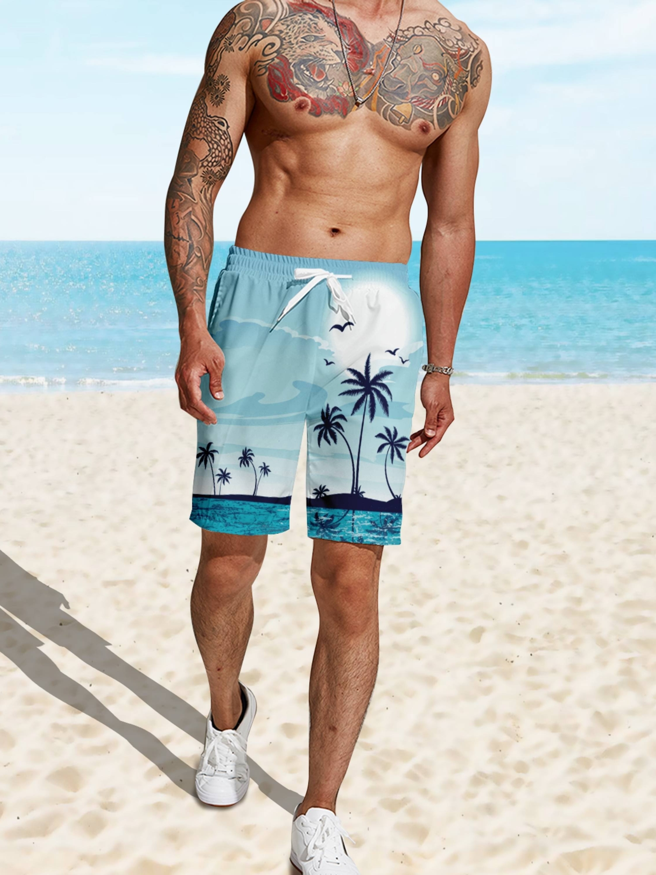 Men's shorts with palm on sale trees