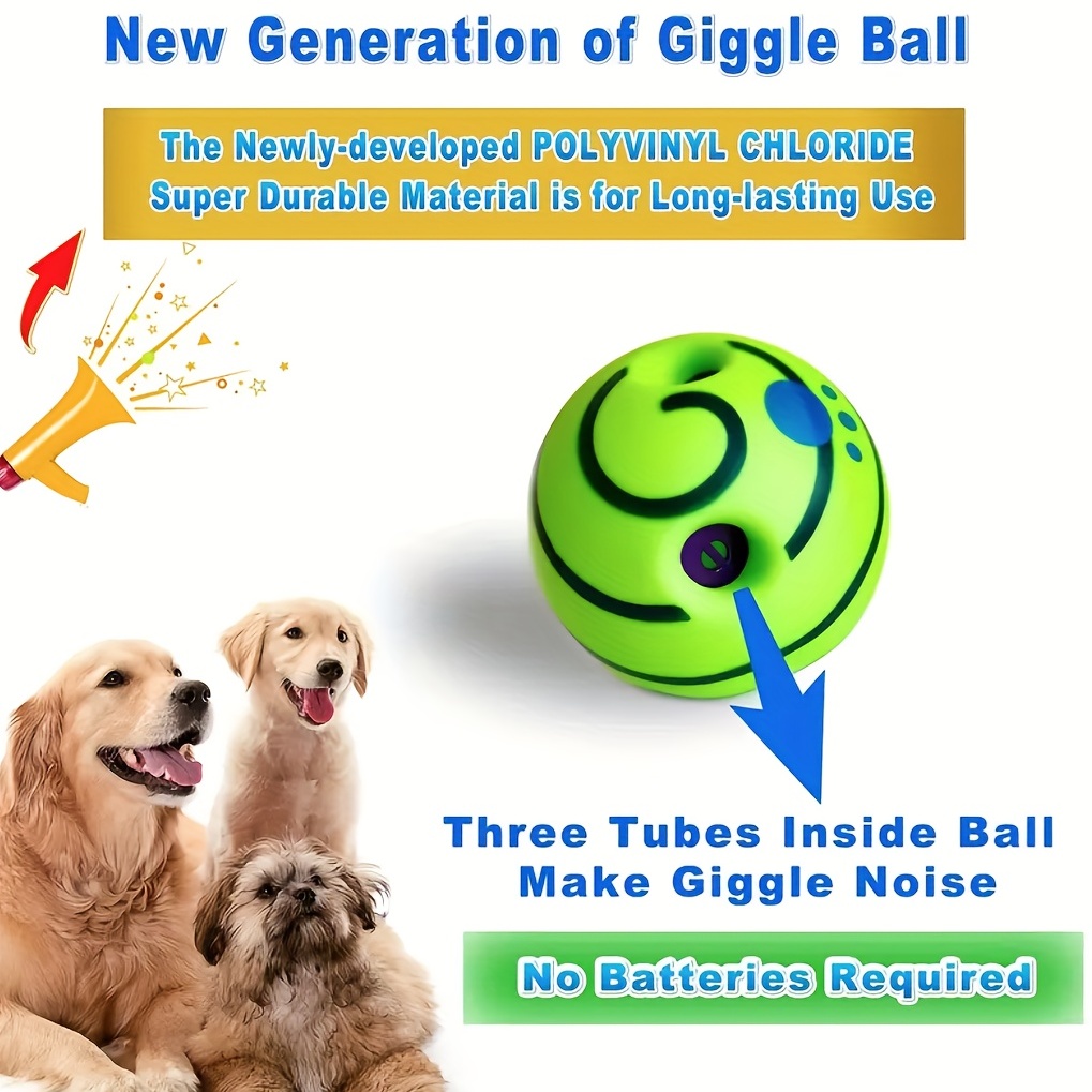 Wobble Wag Giggle Glow in The Dark, Interactive Dog Toy, Fun Giggle Sounds  When Rolled or Shaken, Pets Know Best, As Seen on TV