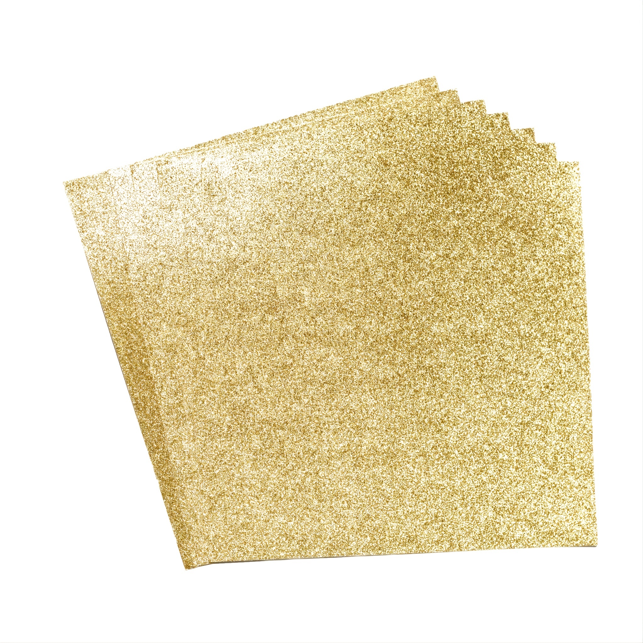 Crafasso No-Shed fine glitter cardstock, 12 x 12 300gms, 15 sheets, Gold