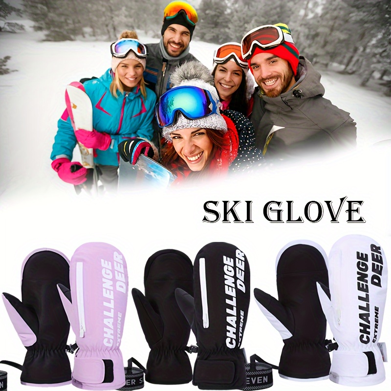  Guantes de esquí para mujer, 2 pares de guantes de nieve  impermeables para pantalla táctil, guantes de snowboard impermeables para  invierno y clima frío para niñas, esquí, motocicleta, ciclismo, : Ropa