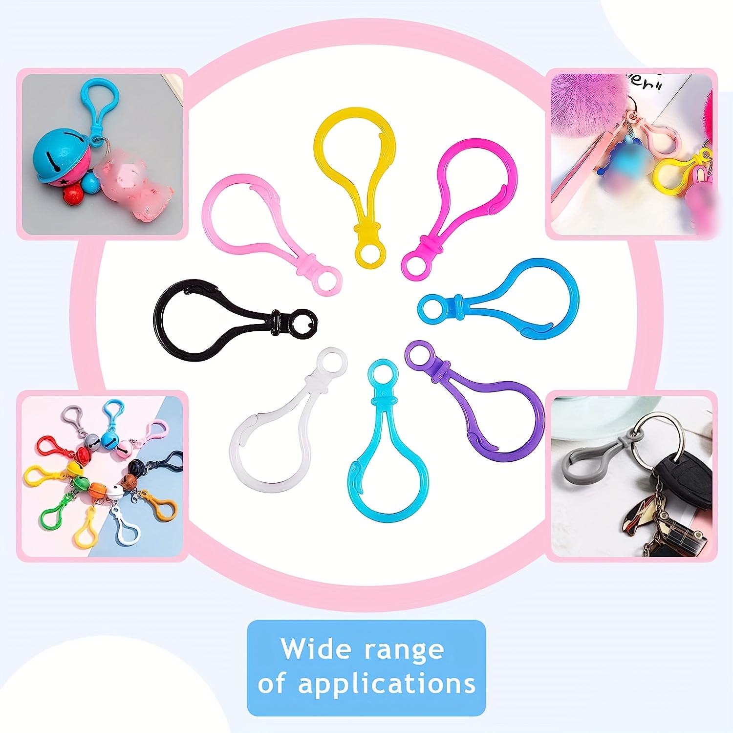 Colored Plastic Keychain Lobster Clasps Lanyard Hooks For - Temu