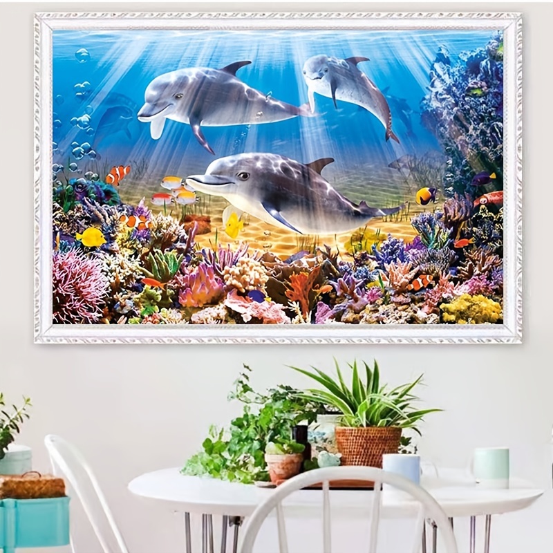 Kits Pintura Diamantes 5d Delfines 1 Pieza Kits Completos - Temu