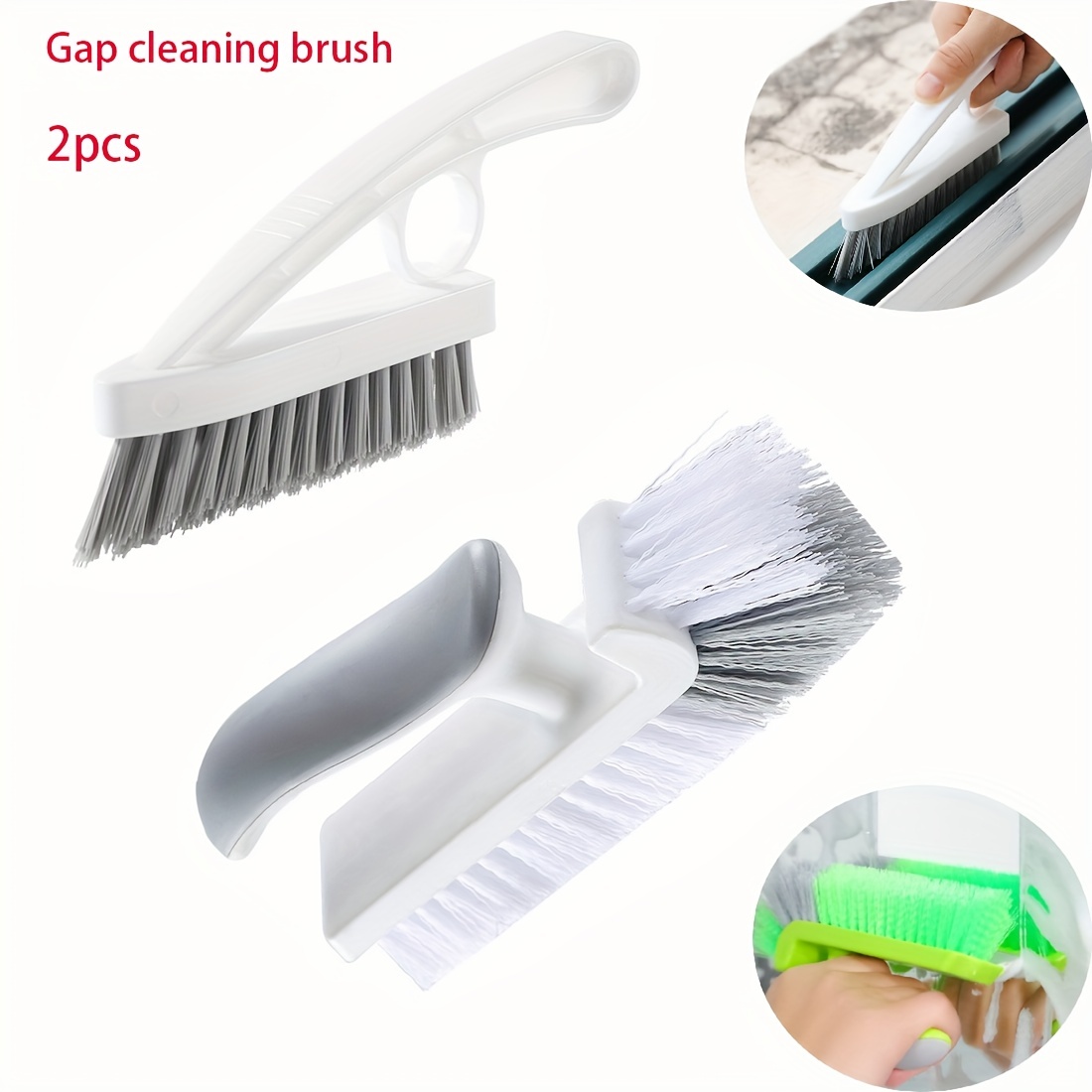 2 PCS Crevice Cleaning Brush, Hard Bristle Crevice Cleaning Brush