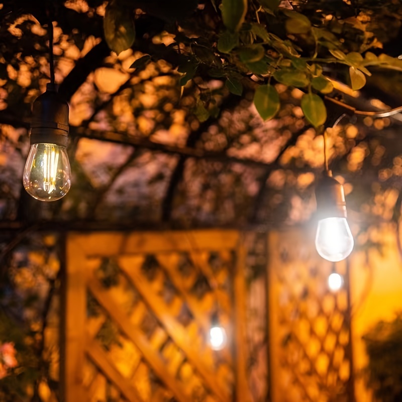 led bulb solar outdoor string lights 12 e26 pendant light heads 12 s14 bulbs 1w pc string lights for home garden porch wedding tent patio details 4
