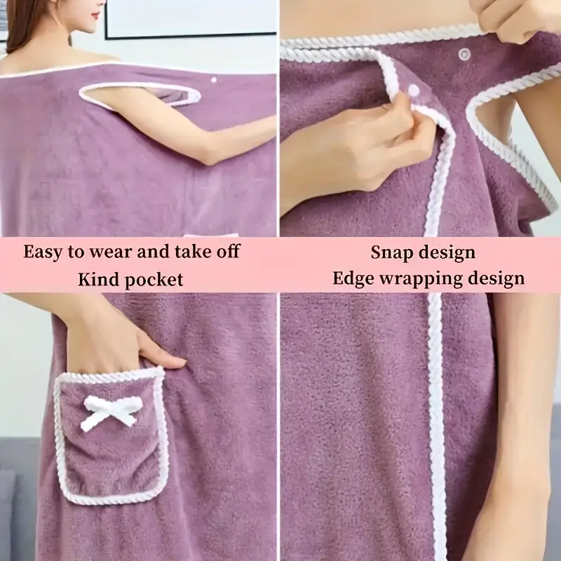 Wearable Bath Towel Cute Bow Soft Shower Skirt Women - Temu