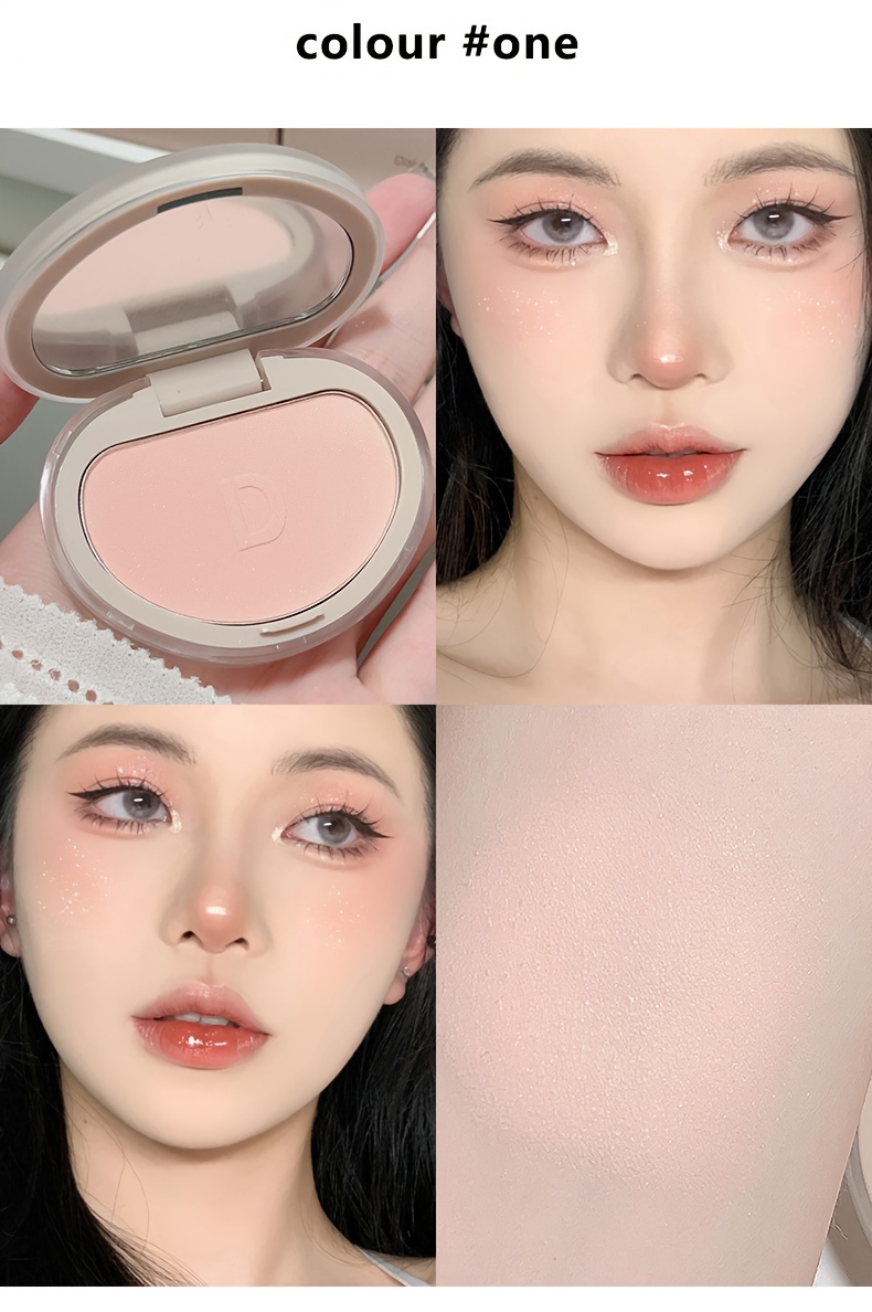 Long Lasting Waterproof Facial Honey Powder Blush with Creamy Texture, Lightweight, Non-Dry, Fresh, Sweet Natural Nude Color and Containing Plant Squalane