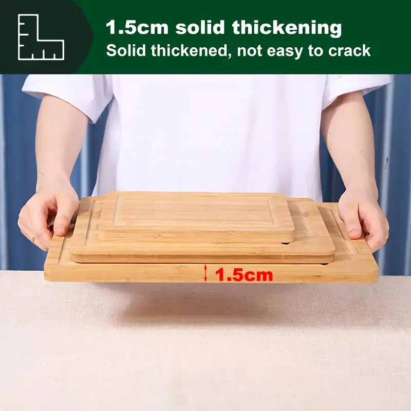 3pcs set chopping board cutting boards for kitchen bamboo chopping board set cutting boards with juice grooves thick chopping board for meat veggies kitchen gadgets gift details 3