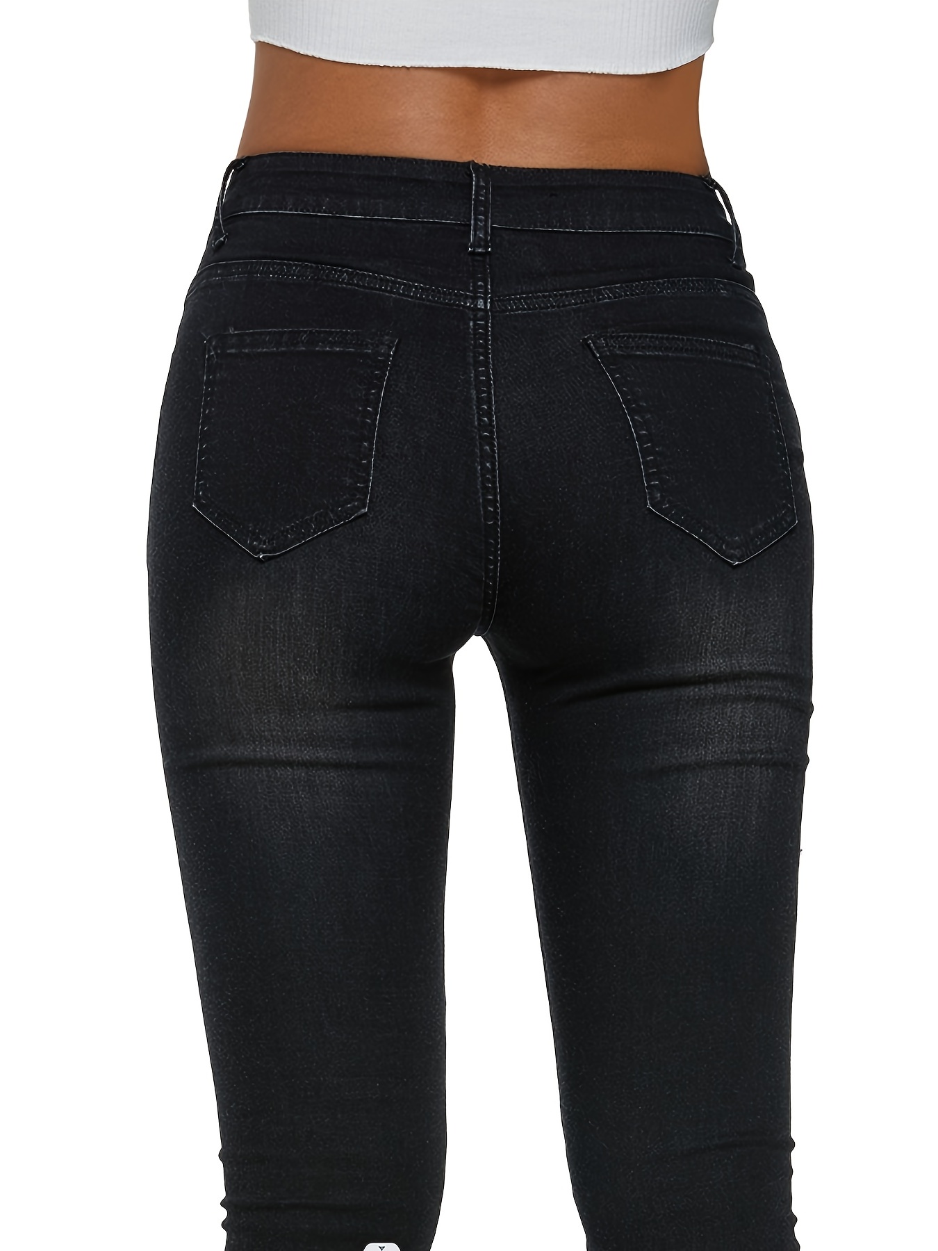 Black High Waisted Butt Lift Skinny Pants - High Rise Stretchy