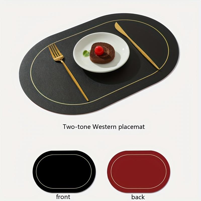 Round Leather Placemat Coaster Table Mat Dinning Bowl Dish Pad Heat  Insulation