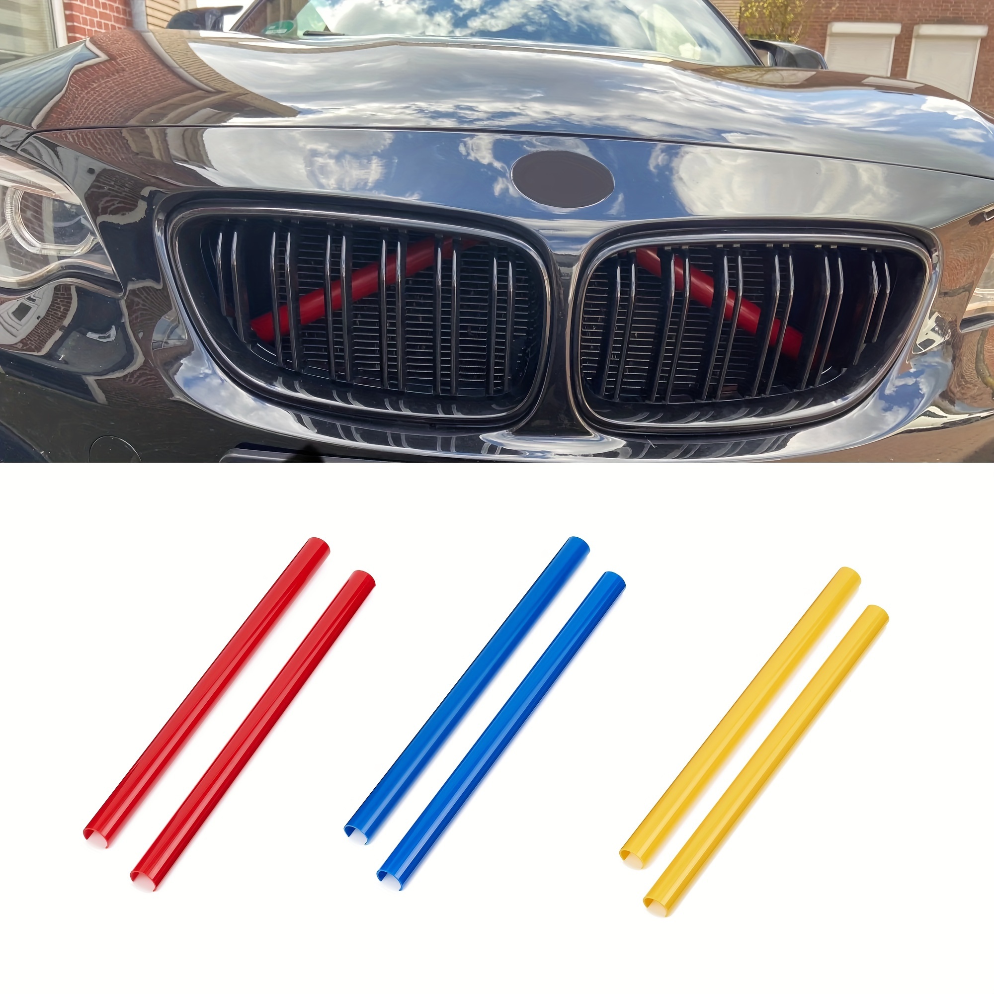 3color Grill Sticker Car Front Grille Trim Decal Strips - Temu