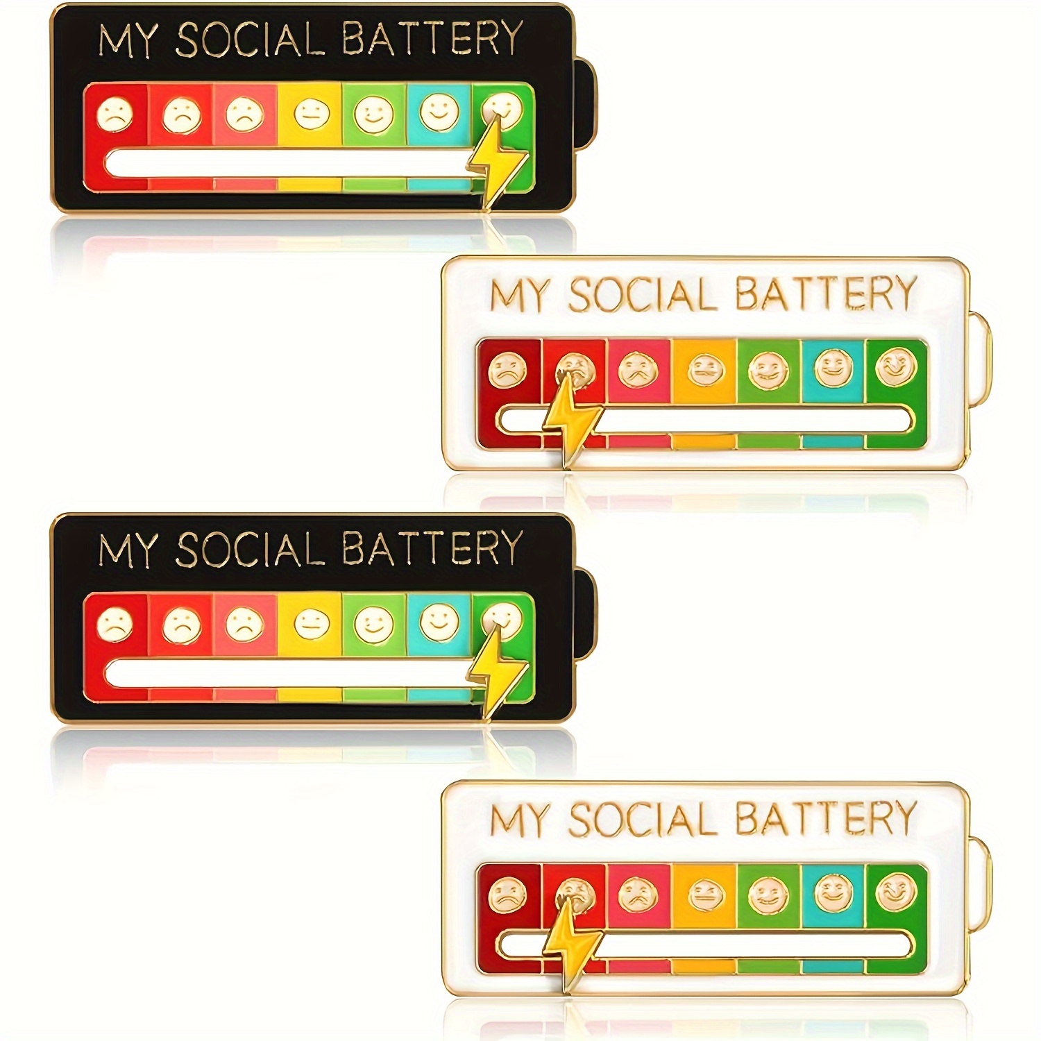 1pc My Social Battery Slideable Mood Conversion Badge For - Temu