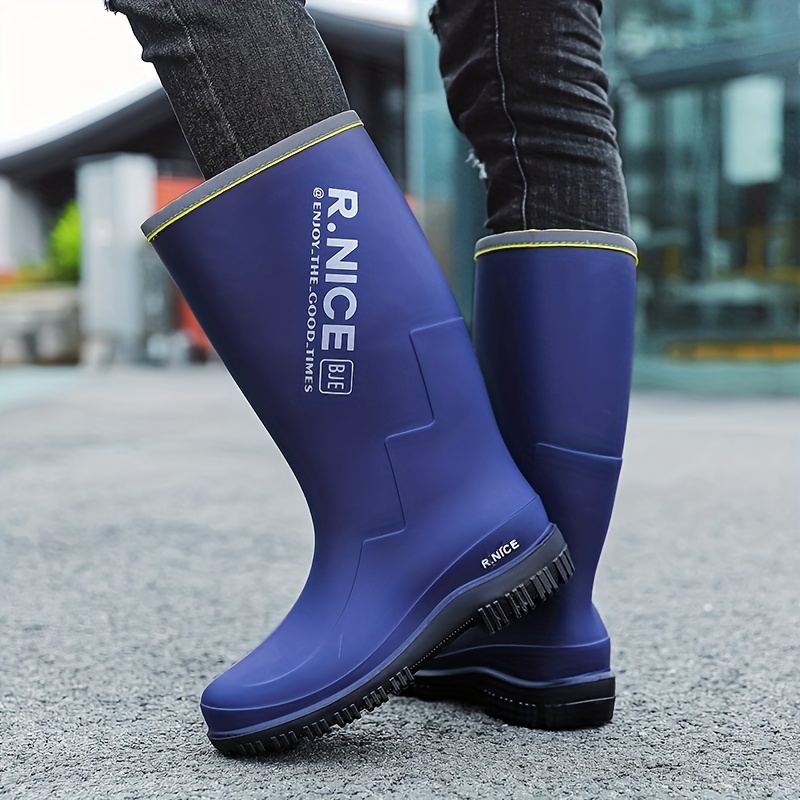 Women Mens Calf Pvc Rain Boots Non Slip Wear Resistant Waterproof