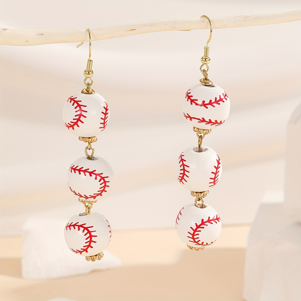 Valentines Day Gifts Shape Baseball Softball Gift Sports Ball Leather Earrings Retro PU Heart Women's Jewelry Gifts for Women, Size: One size, White