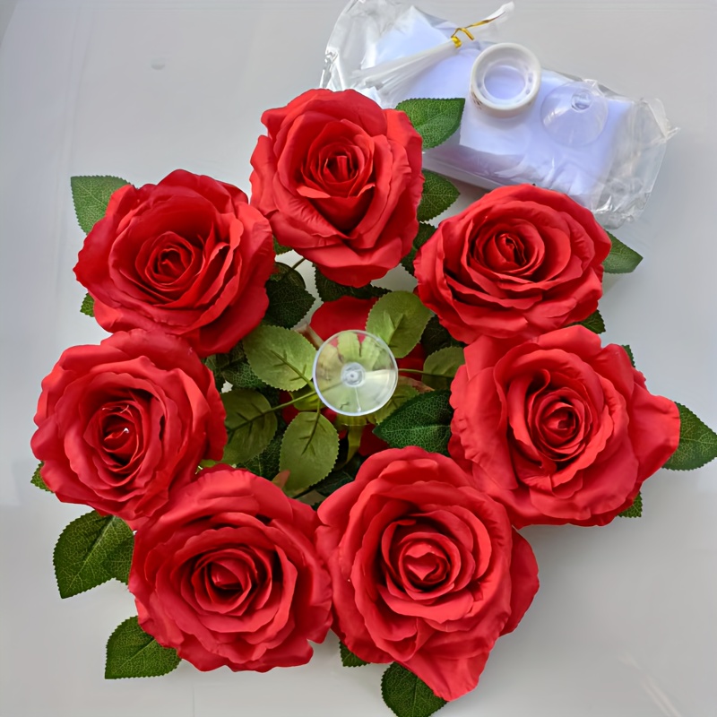 2 Piezas Decoraciones Coche Boda Flor Artificial Cinta Rosa - Temu