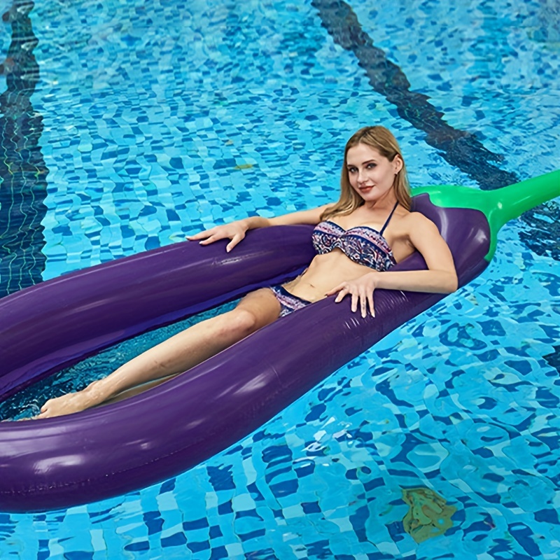 Eggplant Pool Float for Water Parties and Outdoor Rafting