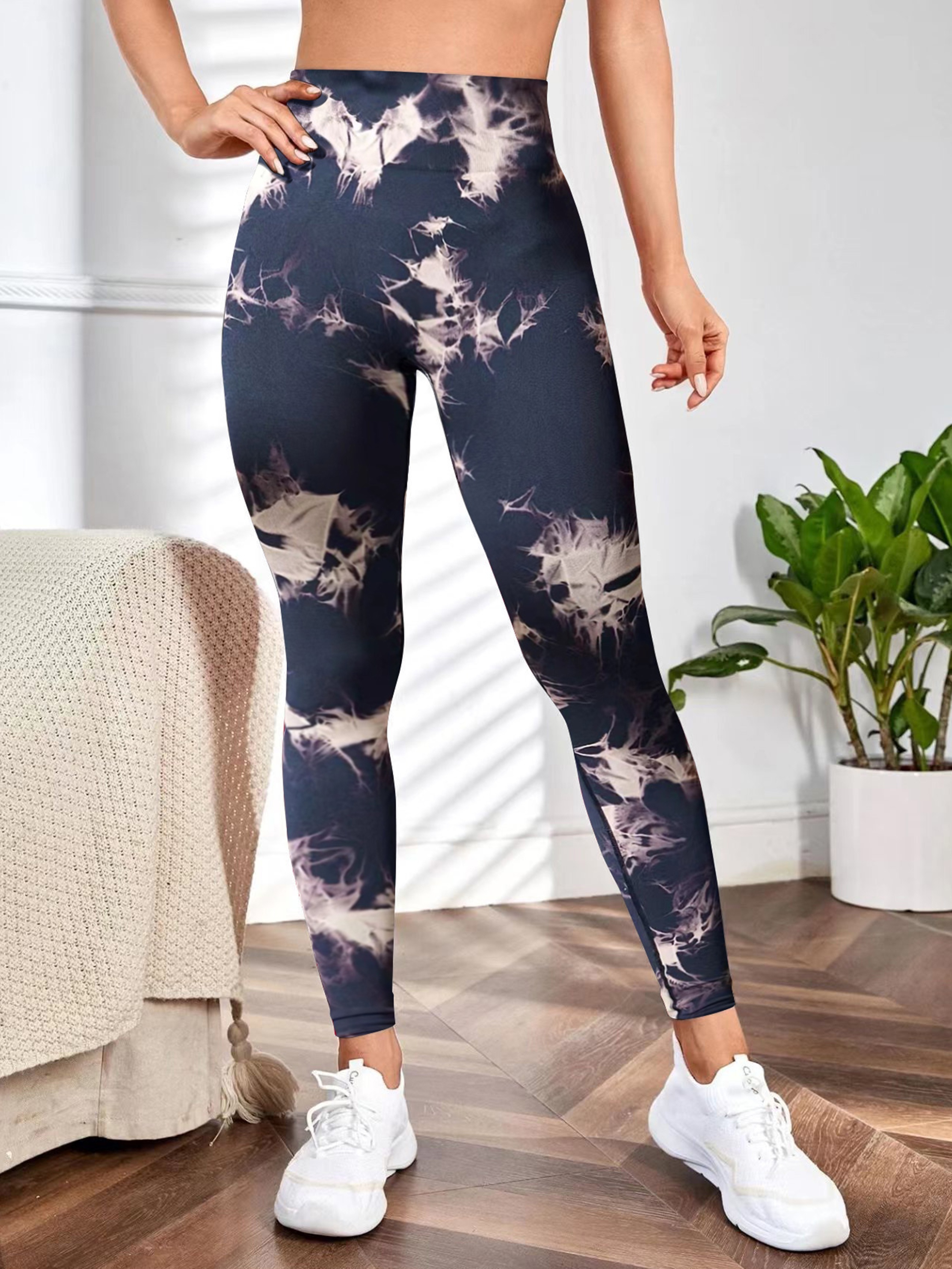 Womens Sport Skimpy Tie Dye Ripped Seamless Sporty Cutout High Waist Dressy  Leggings for Women Cute Tights Yoga Pants Black at  Women's Clothing  store