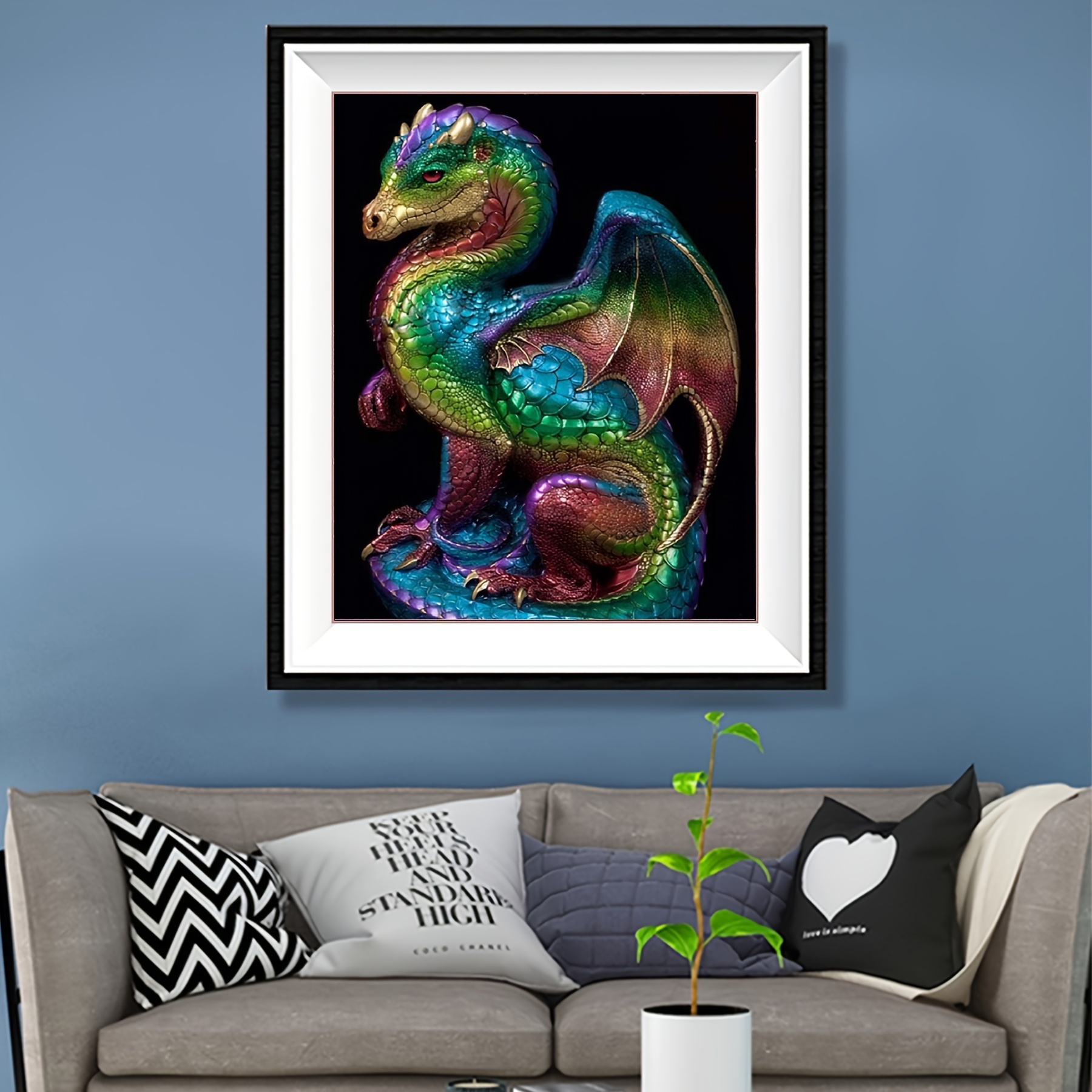 5D DIY Diamond Painting For Adults And Beginners Dragon Diamond Painting  For Living Room Bedroom Decoration 30*30cm/11.8inx11.8inch