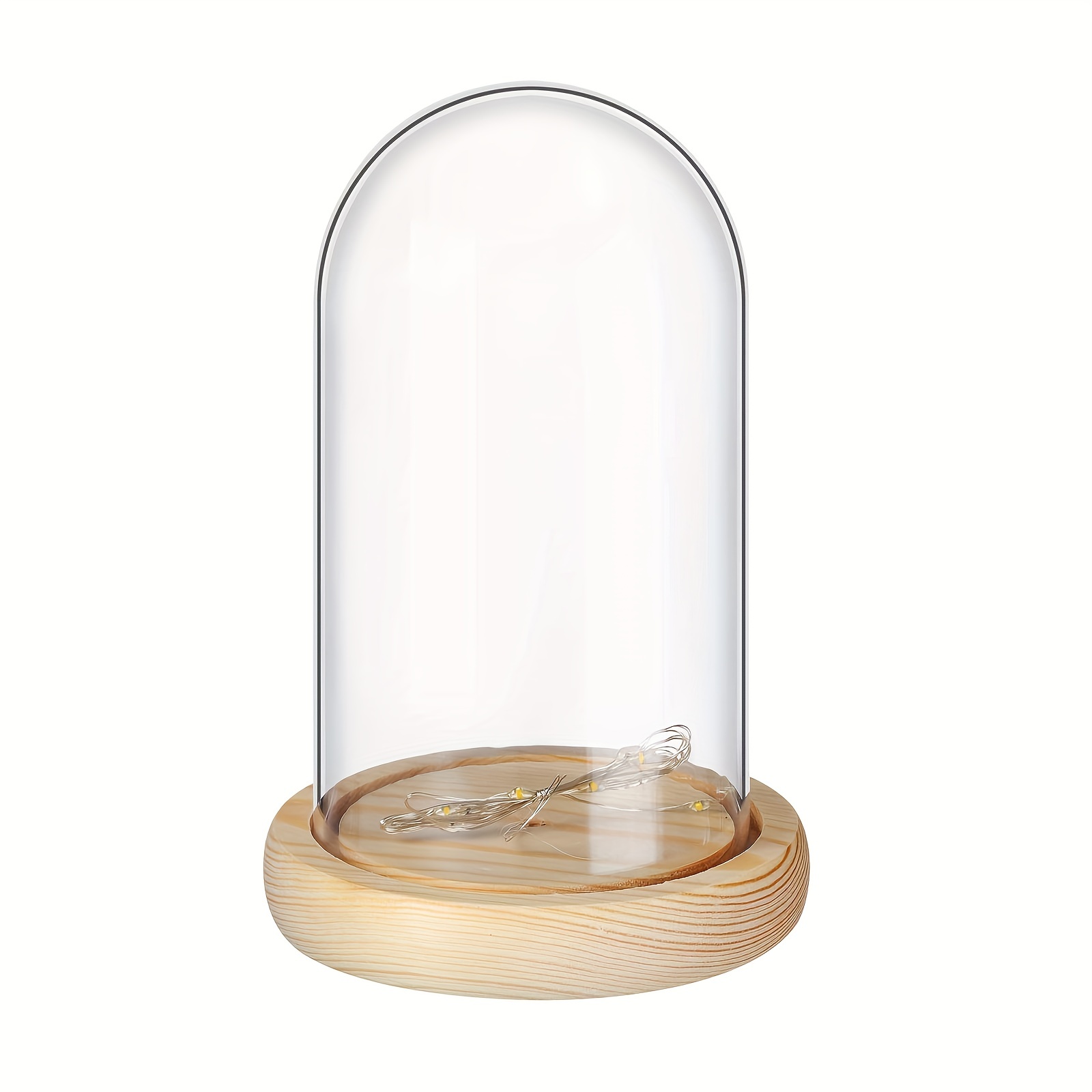 

1 Set Glass Dome Display Case - Perfect For Home Decor, Christmas Party Favors, And Flower Storage!