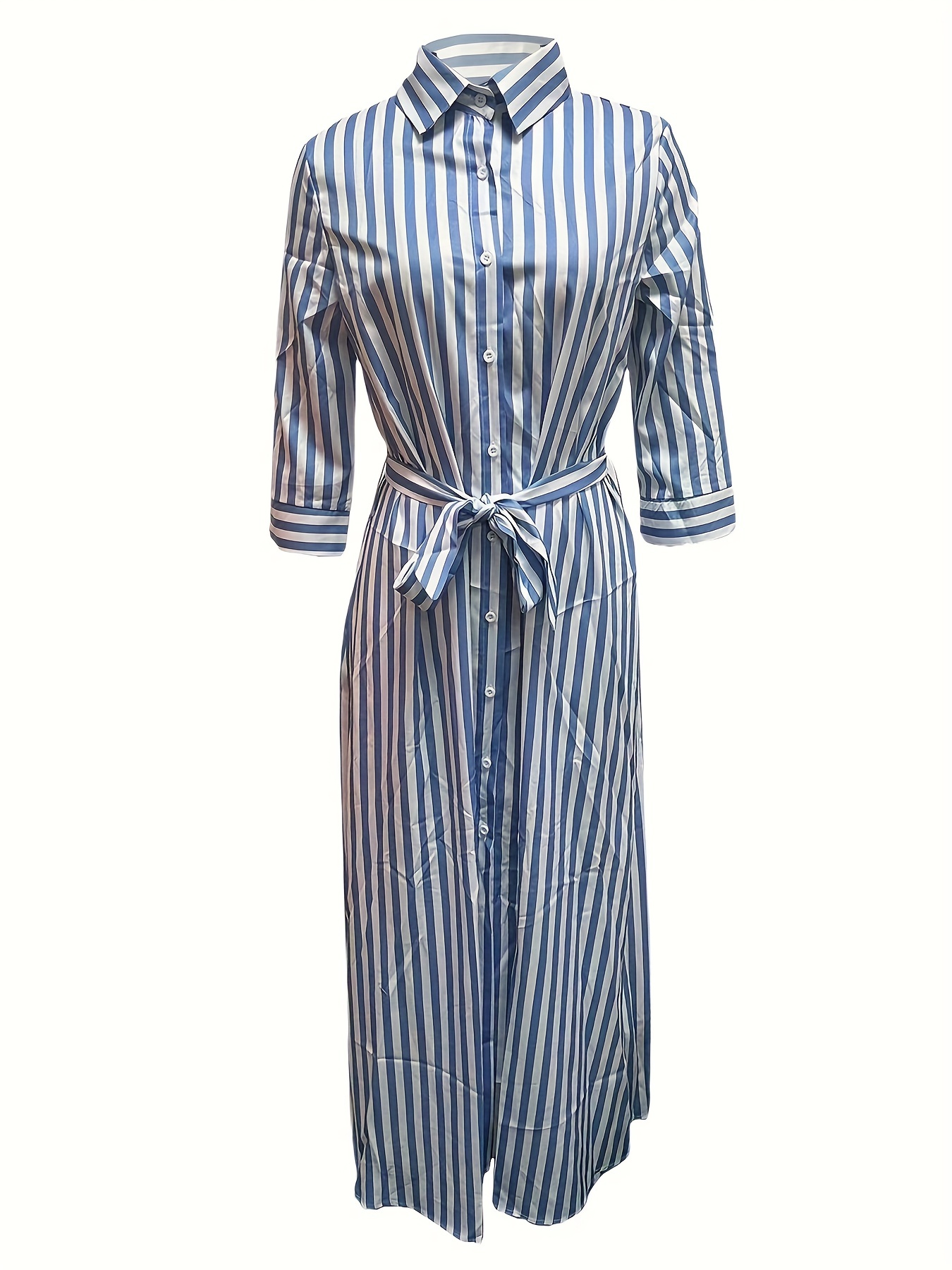 ASPESI stripe-print shirt dress - Blue