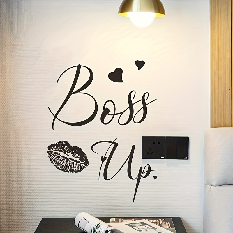 1pc英語スローガン壁ステッカー Boss Up 取り外し可能な防水ビニール