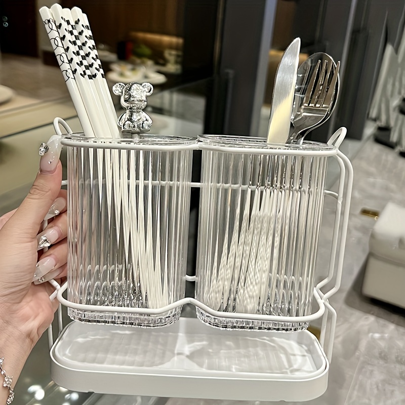 Light Luxury Chopstick Drain Holder, Kitchen Spoon Fork And Chopsticks  Storage Box, Chopstick Cage, Kitchen Accessories - Temu