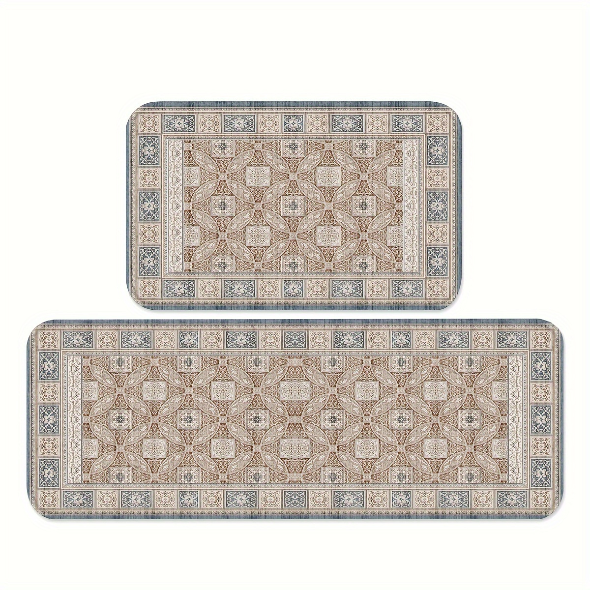 

1/2pcs Vintage Checkered Kitchen Mats, Farmhouse Throw Carpets, Non-slip Foyer Pads, Cozy Patio Runner Rugs, For Kitchen Home Office Sink Laundry Room Farmhouse Spring Gift, Sets 2 Piece