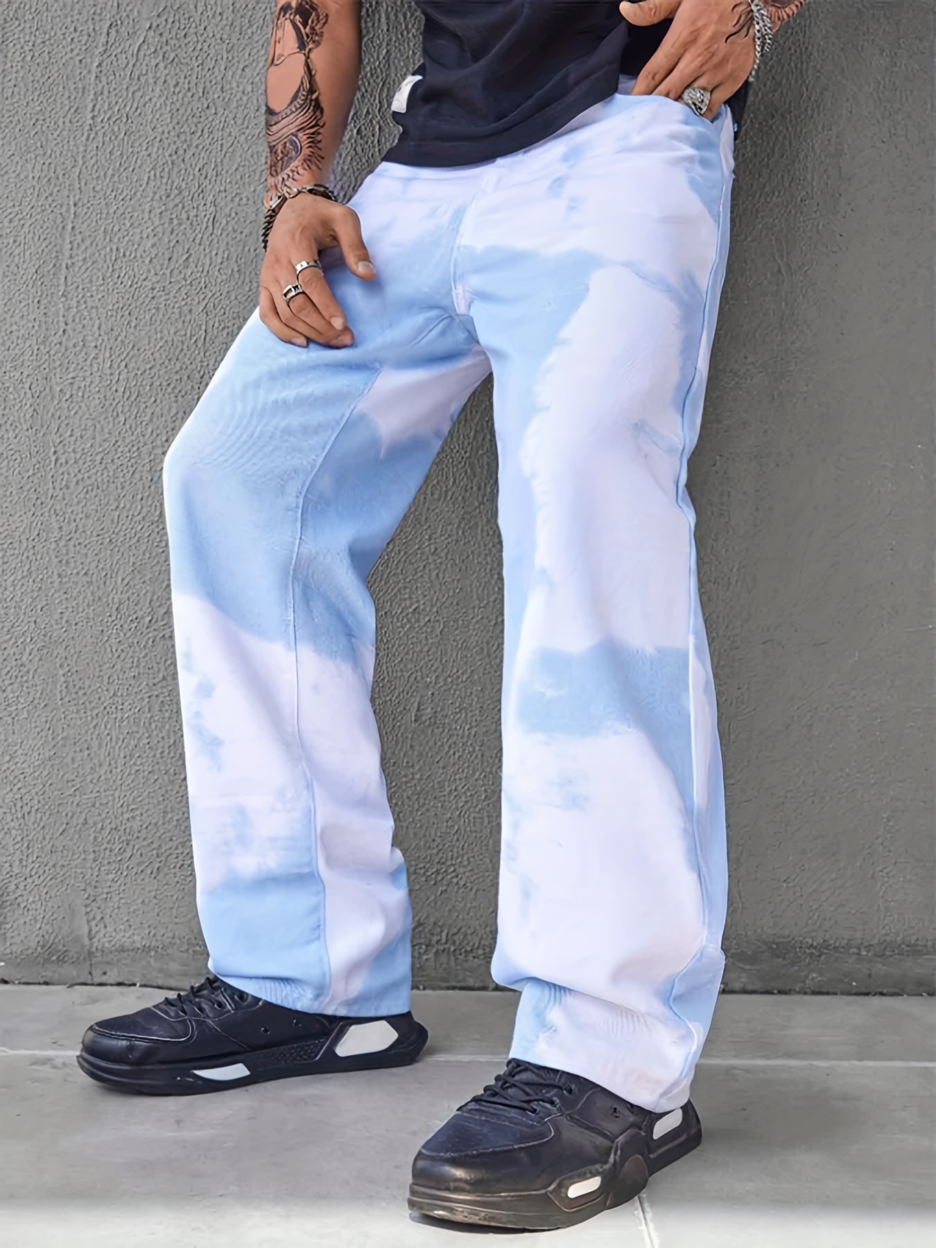 Jaded London joggers with cloud print in blue